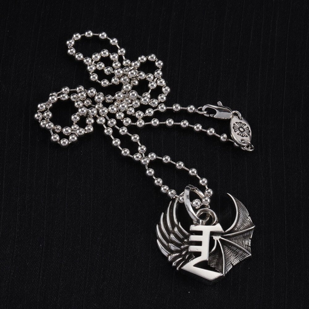 Chrome Heart Wings Bat Silver Necklace